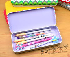 韩版文具新风尚 蓝果彩虹桥铁皮文具盒，加宽大容量的日常学习伴侣